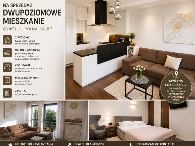 Na sprzedaż komfortowe dwupoziomowe mieszkanie 68 m² w Kaliszu