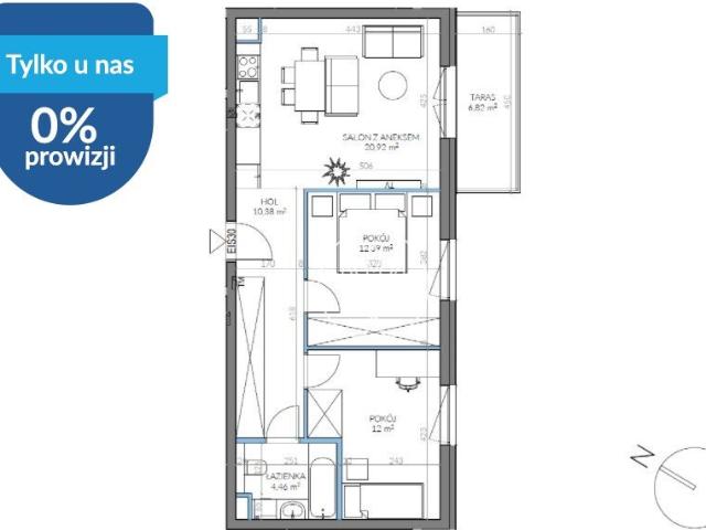Na sprzedaż przestronne 3 pokojowe mieszkanie 62 m² w Bydgoszczy