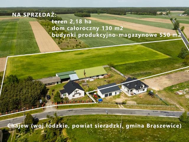 Zapraszam do obejrzenia działki 2,18 ha z domem i magazynami w Chajew