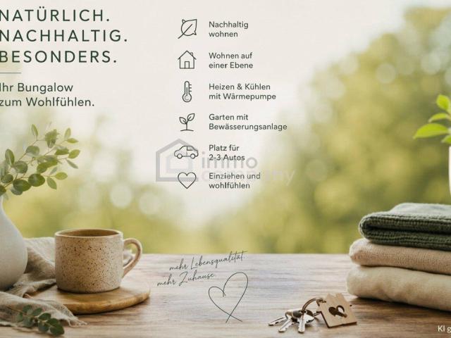 Nachhaltiges Wohnen mit besonderem Wohngefühl auf einer Ebene!