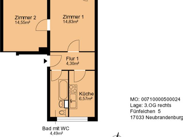 Nachmieter für 2 Zimmer Wohnung in Fünfeichen gesucht