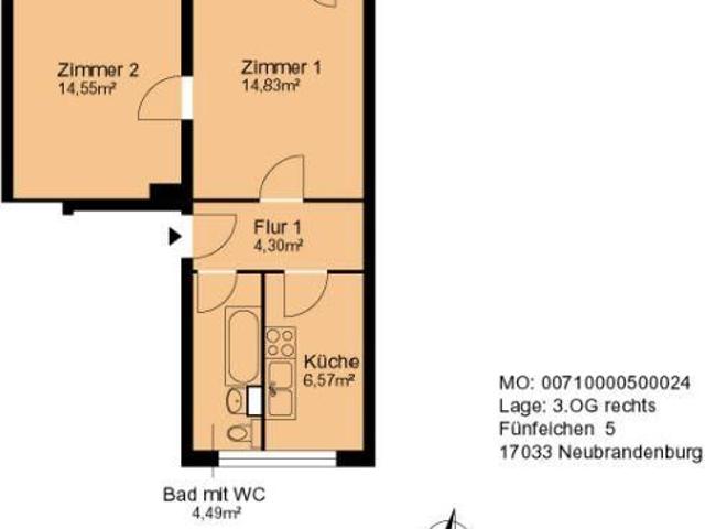 Nachmieter für 2 Zimmer Wohnung in Fünfeichen gesucht