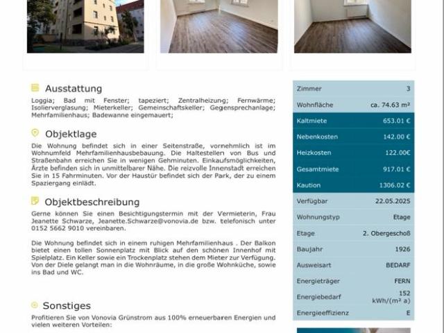 Nachmieter für schöne 3 Zimmer Wohnung in Leipzig Schönefeld