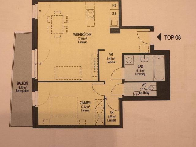 Nachmieter gesucht moderne 2 Zimmer Wohnung mit Balkon in 1230 Wien