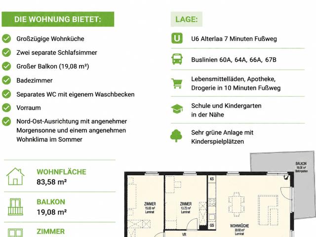 Nachmieter gesucht – Moderne 3 Zimmer Wohnung mit großem Balkon in 1230 Wien