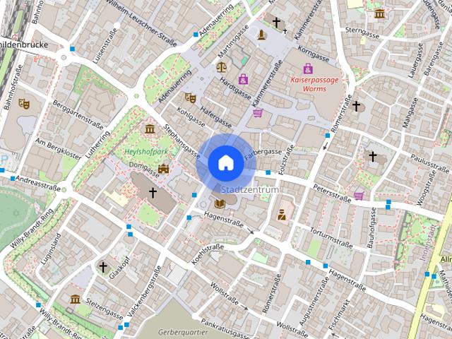 Nah dran: Worms Zentrum 3 Zi. Wohnung ca. 80 m² Wfl. 2 Balkone bezugsfrei!