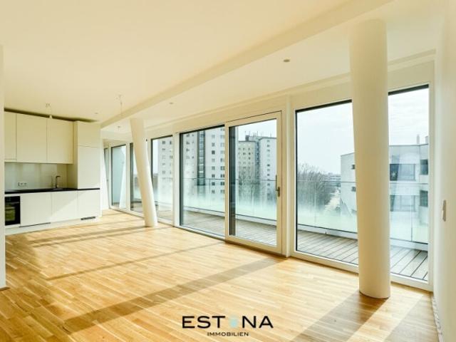 Nähe UNO City Pärchenwohnung mit perfektem Grundriss und Temperierung im Sommer Neubau