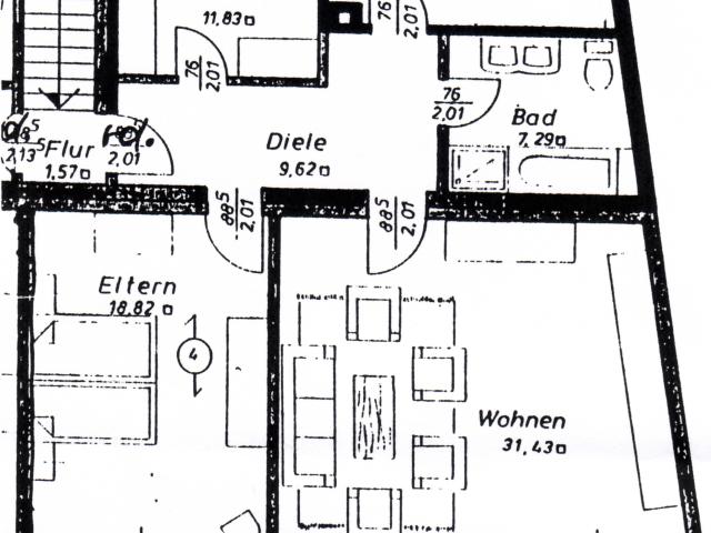 Nahe zum Zentrum: 3 Zimmer Wohnung mit großem Südbalkon