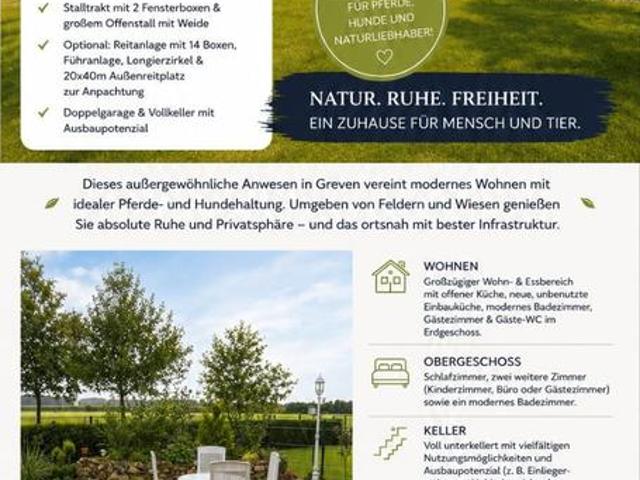 Naturparadies in Alleinlage, EFH mit Hunde u. Pferdehaltung