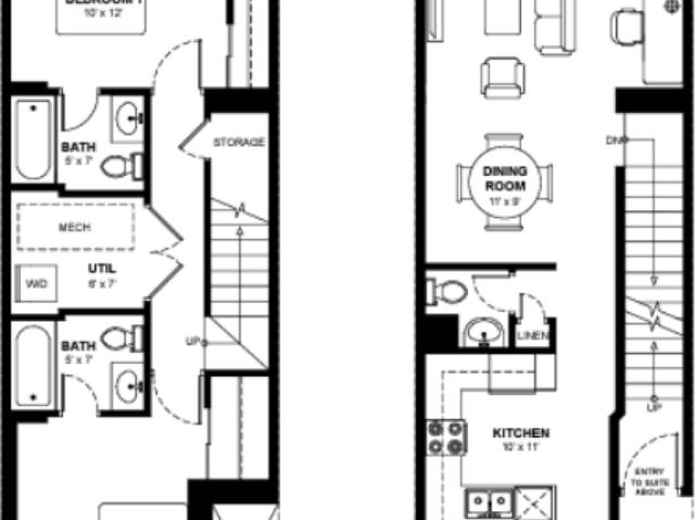 Skyline Two Bedroom Maisonettes Apartment for Rent