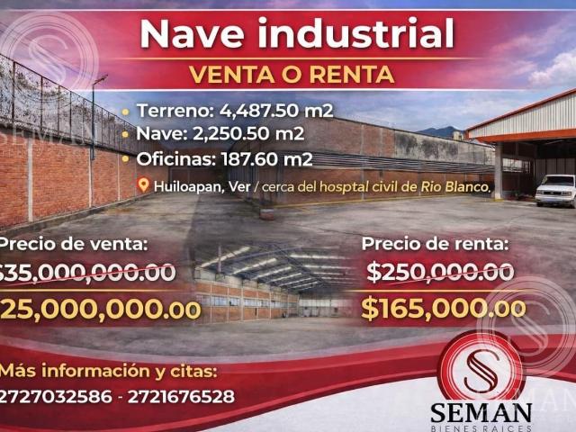 NAVE INDUSTRIAL ZONA RIO BLANCO / HUILOAPAN