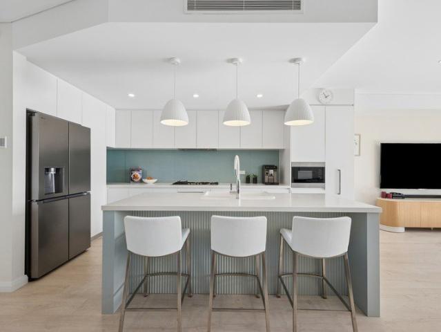 Near new contemporary home with vistas across the golf course