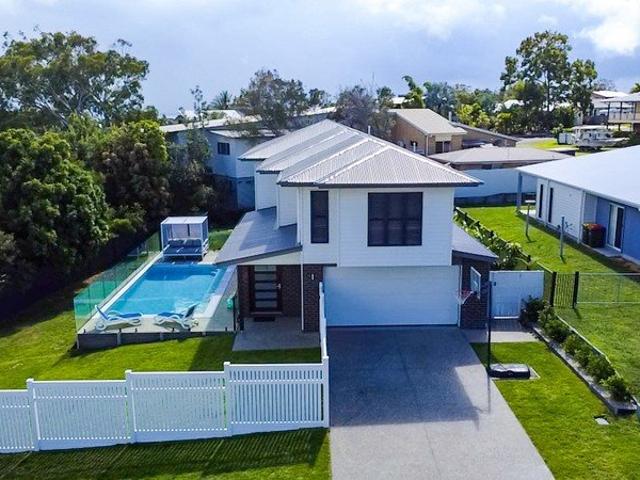 Near New Coastal Luxury with Pool, Side Access and Sandy Straits Glimpses