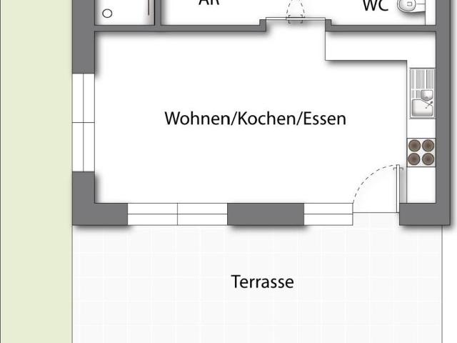 Neuwertige Gartenwohnung mit Sonnenterrasse