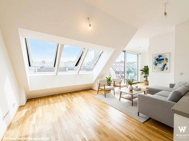 Lichtdurchflutete 2 Zimmer Dachgeschosswohnung mit Terrasse & Klimaanlage I Nähe U3 Kendlerstraße