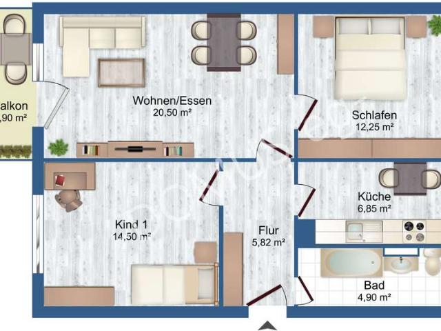 NEU 3 Zimmer mit Balkon und Einbauküche!