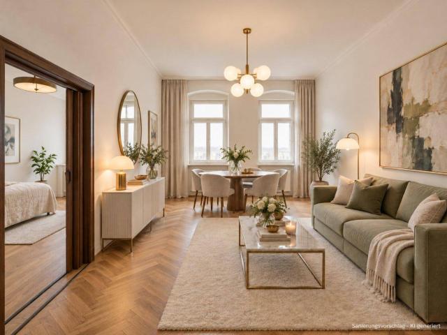 NEU+ 2 Zimmer Altbau mit 40 m² – komplett sanierungsbedürftig, Bad/WC als Umbauoption, ohne Lift