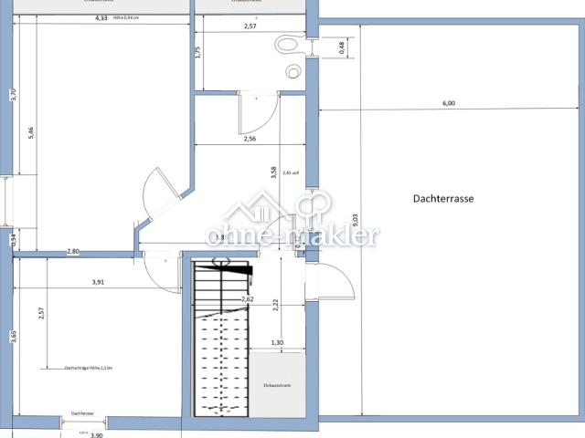 NEU: Attraktive, 2 Zimmer DG Wohnung in Herne Mitte im 3 FH mit Fußbodenheizung
