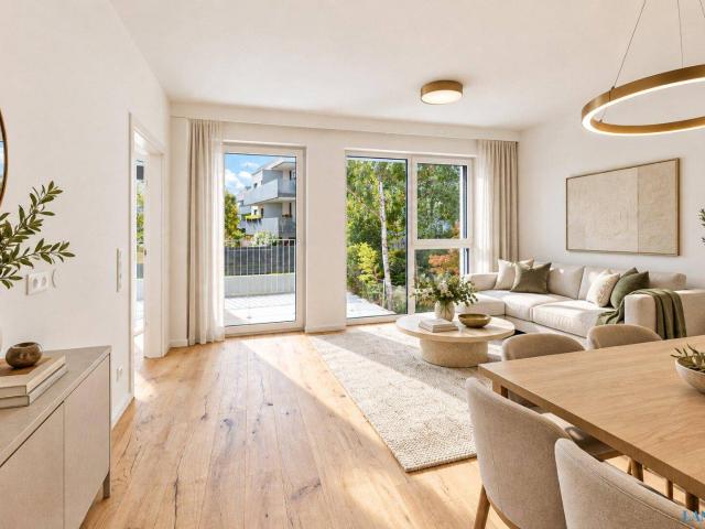 NEU+ Erstbezug im Neubau | Attraktive 2 Zimmerwohnung mit sonnigem Südbalkon in ruhiger Hoflage | Tiefgarage auf Wunsch | Moderne Haustechnik mit Luftwärmepumpe