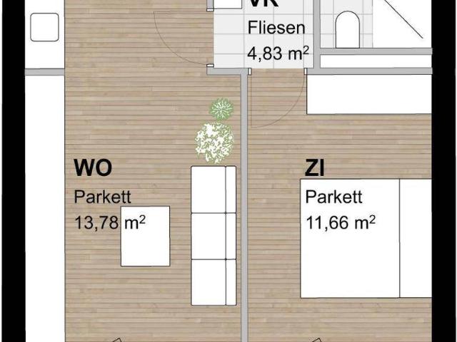 Neubauwohnung mit Balkon und Förderung im 3. Stock