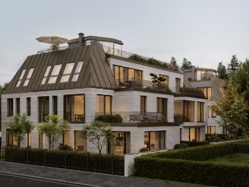 Neubau: 3 Zimmer Gartenwohnung mit großem Süd West Privatgarten und attraktivem Souterrain