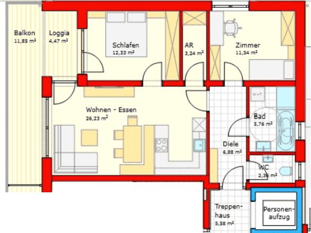 Neubau: 3 Zimmer Wohnung in sonniger Süd West Lage zu verkaufen!