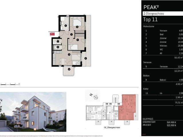 Neubau: 3 Zimmer Terrassentraum in Toplage von Innsbruck