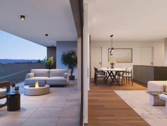 Neubau 2.5 Zi. Wohnung mit schöner Weitsicht und riesiger Terrasse