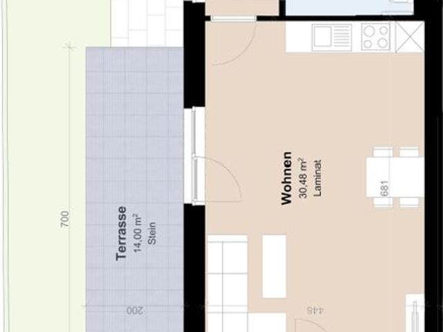 Neubau 2 Zimmer Wohnung mit Garten und Terrasse Gefördert