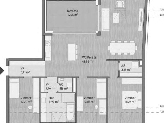 4 Zimmer Anleger Dachgeschosswohnung – 113,78 m² & sonniger Terrasse in Graz/Gries