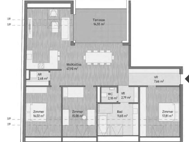 4 Zimmer Eigentums Dachgeschosswohnung 123,77 m² & sonniger Terrasse in Graz/Gries
