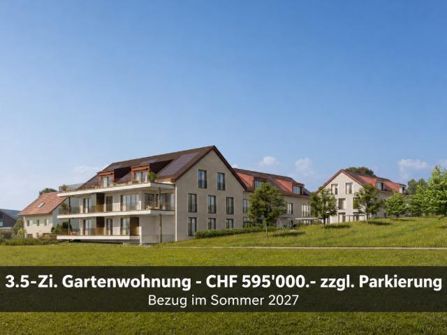 Neubau Alpenblick in Happerswil Gemeinde Birwinken TG 3.5 Zi. Gartenwohnung