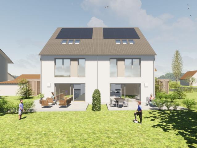 Neubau großzügige Doppelhaushälfte mit großer Süd Terrasse in ruhiger Lage