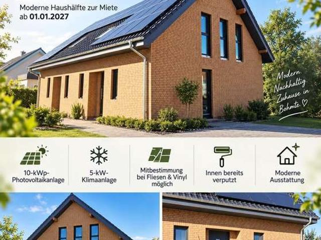 Neubau Doppelhaushälfte in Bohmte – 3 Schlafzimmer, 10 kWp Photovoltaik & Klimaanlage
