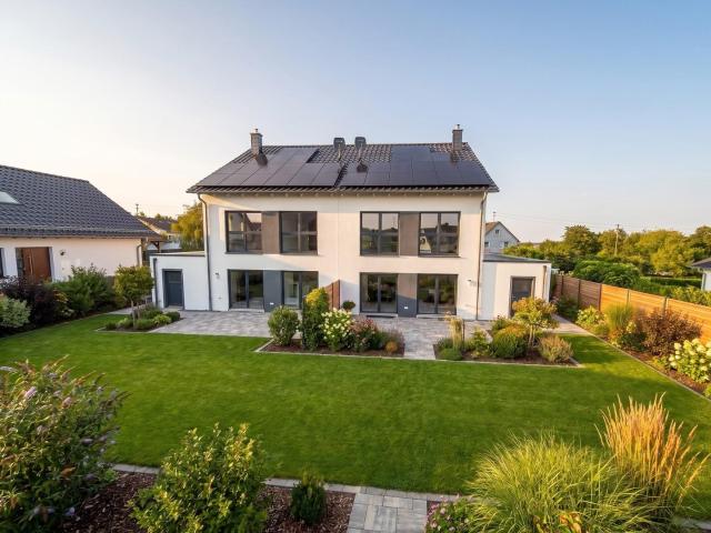 Neubau Doppelhaushälfte in ruhiger Ortsrandlage mit Terrasse und Garten Solar+Speicher+E Mobilität