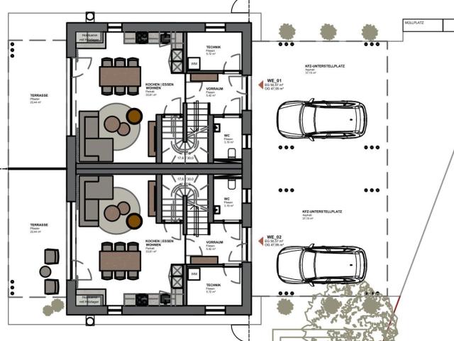 Edel Rohbau Neubau Doppelhaushälfte mit 99M² in Sehr Guter Lage mit Terrasse und Eigengarten Sowie Zwei Eigene Carports