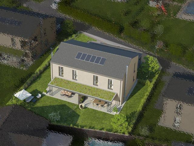 Edel Rohbau Neubau Doppelhaushälfte mit 99m² in sehr guter Lage mit Terrasse und Eigengarten sowie zwei eigene Carports