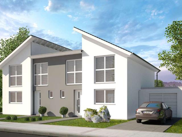 Neubau eines modernen Einfamilienhauses mit unverbaubarem Fernblick