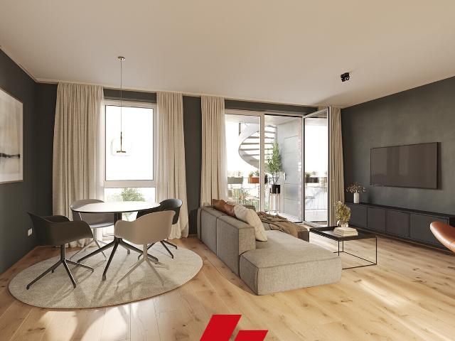 Neubau Erstbezug: Exklusive und hochwertig ausgestattete 2 Zimmer DG Wohnung, 2 Balkonen Haus C