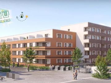 Neubau Erstbezug: Helle 3 Zimmer Wohnung mit Süd Loggia & TG