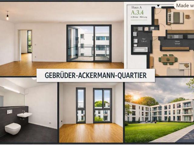 Neubau Erstbezug im Ackermann Quartier: Hochwertige Wohnung mit Loggia