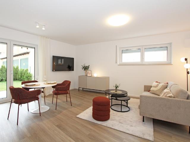 Neubau Erstbezug! Stilvoll möblierte 1 Zi Whg mit ruhiger Terrasse in München Laim