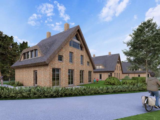 Neubau: Exklusive 113 m² Reetdach Doppelhaushälfte in idyllischer Naturlage Rügen / Preetz