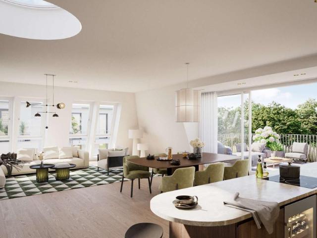 Neubau: Exklusives Penthouse auf einer Ebene mit Rooftop Terrasse und Blick ins Grüne