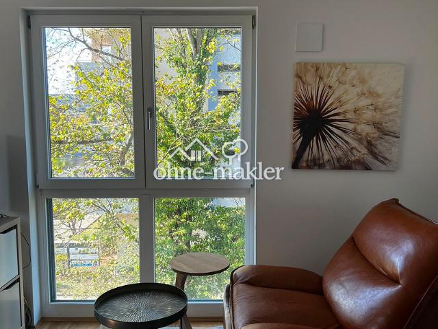 Neubau helle 1 Zi Whg, voll eingerichtet + vollmöbliert, Bad mit Fenster ab 12/26 provisionsfrei