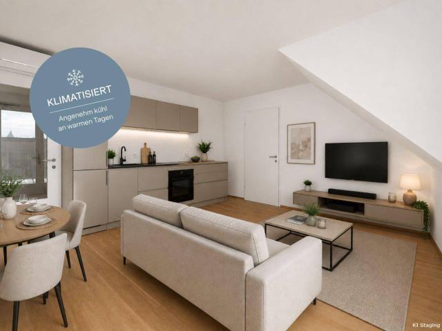 Neubau Highlight mit Klimaanlage | zukunftsorientierte Dachgeschoss Wohnung aus hochwertigen Materialien
