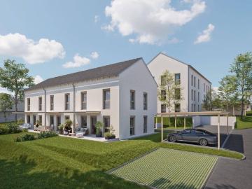 Neubau Highlight: 3 Zimmer Erstbezug mit Balkon, Küche und Carportparkplatz geförderte Miete 3 Zimmer