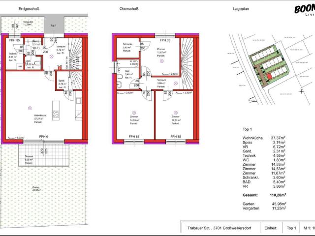 NEUBAU IN GROSSWEIKERSDORF | 16 Reihenhäuser ab € 390.000 | rund 110 m² Wohnnutzfläche + ca. 9 m² Terrasse + Eigengarten