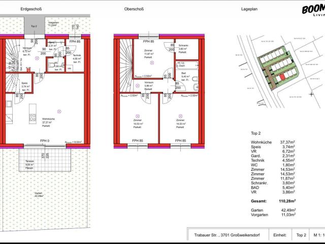 NEUBAU IN GROSSWEIKERSDORF | 16 Reihenhäuser ab € 390.000 | rund 110 m² Wohnnutzfläche + ca. 9 m² Terrasse + Eigengarten