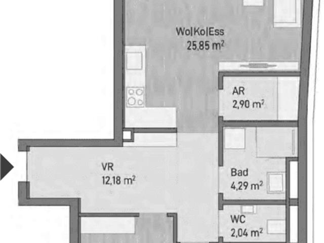 Moderne 3 Zimmer Anlegerwohnung mit Balkon 74,12m² Graz/Gries